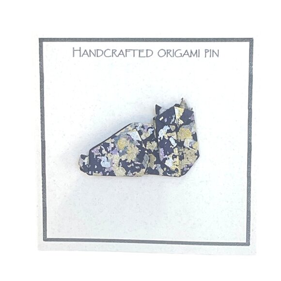 Handcrafted Origami Cat Pin By The Paper Crane - Picture 1 of 7